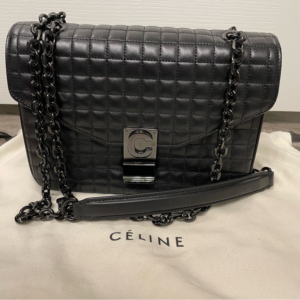100% Authentic Celine Medium C Bag Calfskin Leather Shoulder Bag